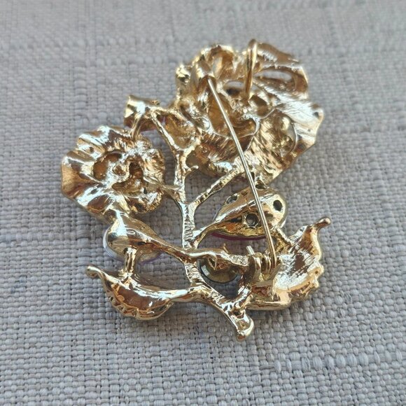 Fashion Pin Brooch Multi Color Crystals Accent Flower Pin Fashion Jewelry New - Picture 8 of 10